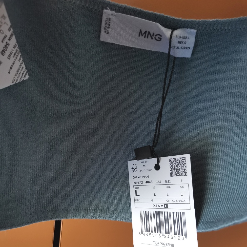 MANGO BUNDLE Knitted top with ruffle detail & Ruched-detail trousers - NWT (L) - Picture 7 of 16